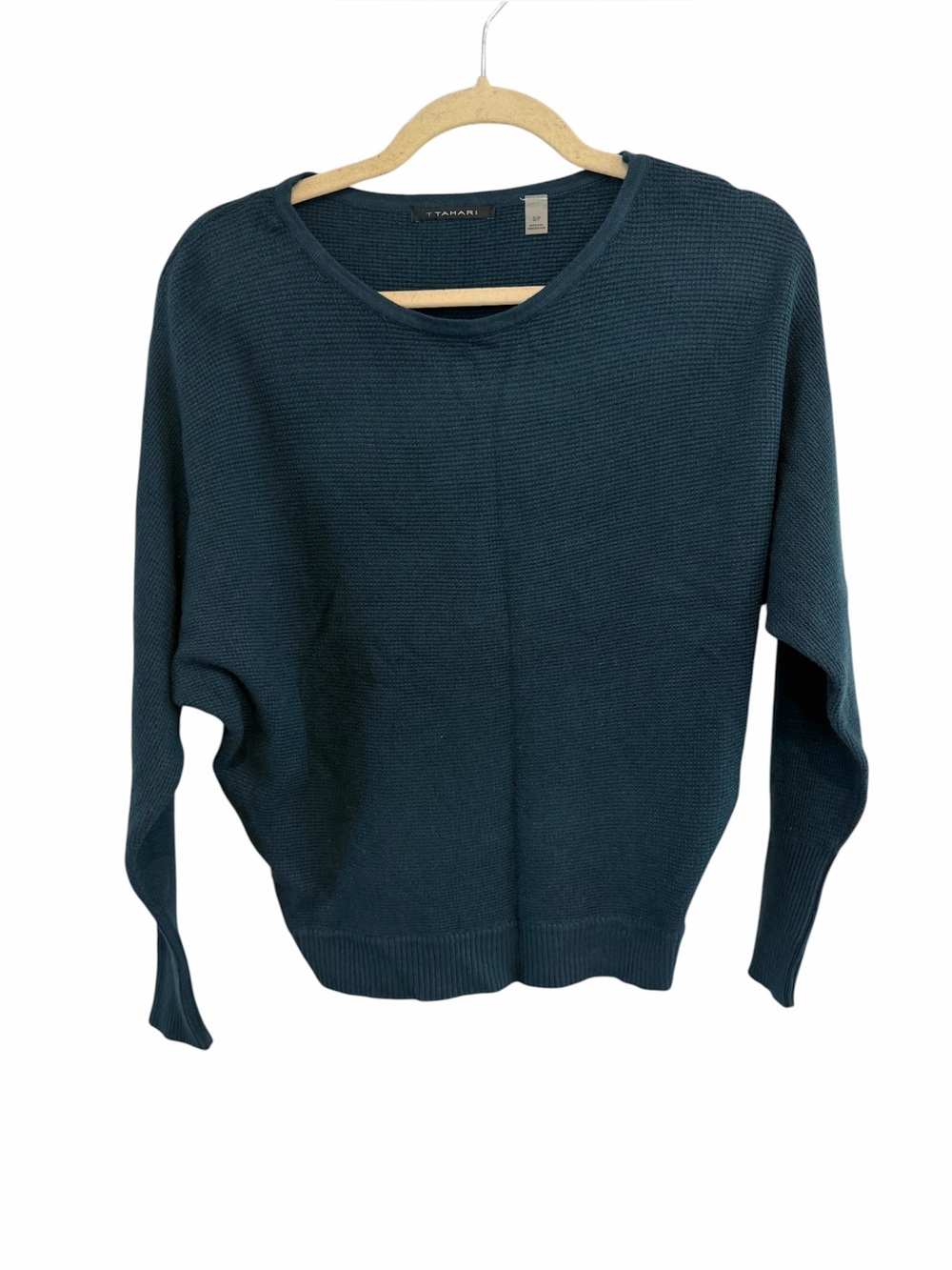 T Tahari Deep Teal Crewneck Sweater